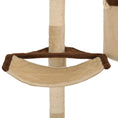 Načíst obrázek do prohlížeče galerie, Nástěnné škrabadlo pro kočky sisalové sloupky 194cm béžovohnědé