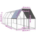 Načíst obrázek do prohlížeče galerie, Venkovní klec pro kuřata 2 x 8 x 2 m pozinkovaná ocel