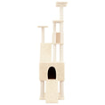 Načíst obrázek do prohlížeče galerie, Škrabadlo pro kočky se sisalovými sloupky krémové 190 cm