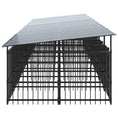 Načíst obrázek do prohlížeče galerie, Venkovní psí kotec se střechou ocel 15,02 m²