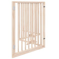 Načíst obrázek do prohlížeče galerie, Zábrana pro psy s dvířky skládací 4 panely 320cm topolové dřevo