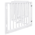 Načíst obrázek do prohlížeče galerie, Zábrana pro psy s dvířky skládací 4 panely bílá 320 cm topol