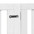 Načíst obrázek do prohlížeče galerie, Zábrana pro psy s dvířky skládací 4 panely bílá 320 cm topol