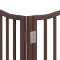 Načíst obrázek do prohlížeče galerie, Zábrana pro psy s dvířky skládací 6 panelů hnědá 480 cm topol