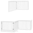 Načíst obrázek do prohlížeče galerie, Zábrana pro psy s dvířky skládací 10 panelů bílá 800 cm topol