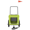 Načíst obrázek do prohlížeče galerie, Vozík za kolo pro psa zelený a černý oxfordská tkanina a železo