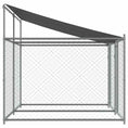 Načíst obrázek do prohlížeče galerie, Klec pro psy se střechou a dvířky šedá 4x2x2 m pozinkovaná ocel