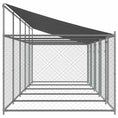 Načíst obrázek do prohlížeče galerie, Klec pro psy se střechou a dvířky šedá 10x2x2m pozinkovaná ocel