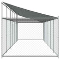 Načíst obrázek do prohlížeče galerie, Klec pro psy se střechou a dvířky šedá 12x2x2m pozinkovaná ocel