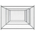 Načíst obrázek do prohlížeče galerie, Klec pro psy s dvířky šedá 6 x 2 x 1,5 m pozinkovaná ocel
