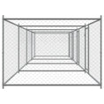 Načíst obrázek do prohlížeče galerie, Klec pro psy s dvířky šedá 8 x 2 x 1,5 m pozinkovaná ocel
