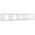 Načíst obrázek do prohlížeče galerie, Klec pro psy s dvířky šedá 8 x 2 x 1,5 m pozinkovaná ocel