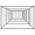 Načíst obrázek do prohlížeče galerie, Klec pro psy s dvířky šedá 10 x 2 x 1,5 m pozinkovaná ocel