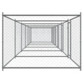 Načíst obrázek do prohlížeče galerie, Klec pro psy s dvířky šedá 12 x 2 x 1,5 m pozinkovaná ocel