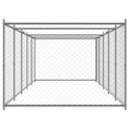 Načíst obrázek do prohlížeče galerie, Klec pro psy s dvířky šedá 10 x 2 x 1,5 m pozinkovaná ocel