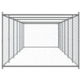 Načíst obrázek do prohlížeče galerie, Klec pro psy s dvířky šedá 12 x 2 x 1,5 m pozinkovaná ocel