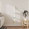 Načíst obrázek do prohlížeče galerie, Nástěnné škrabadlo pro kočky se sloupkem světle šedé 108 cm