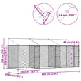 Načíst obrázek do prohlížeče galerie, Psí klec s střechou Stříbrná 600 x 200 x 256 cm Ocel a PE