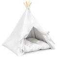 Načíst obrázek do prohlížeče galerie, Pet teepee s polštářem Bílá 60 x 60 x 70 cm Polyester