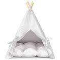 Načíst obrázek do prohlížeče galerie, Pet teepee s polštářem Bílá 60 x 60 x 70 cm Polyester