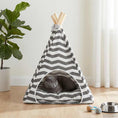 Načíst obrázek do prohlížeče galerie, Pet teepee s polštářem Bílá a šedá 40 x 40 x 50 cm Polyester