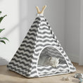 Načíst obrázek do prohlížeče galerie, Pet teepee s polštářem Bílá a šedá 50 x 50 x 60 cm Polyester