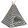 Načíst obrázek do prohlížeče galerie, Pet teepee s polštářem Bílá a šedá 50 x 50 x 60 cm Polyester