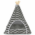 Načíst obrázek do prohlížeče galerie, Pet teepee s polštářem Bílá a šedá 50 x 50 x 60 cm Polyester
