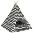 Načíst obrázek do prohlížeče galerie, Pet teepee s polštářem Bílá a šedá 60 x 60 x 70 cm Polyester