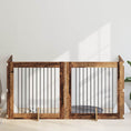 Načíst obrázek do prohlížeče galerie, Skládací psí brána se stojany 4 pcs Staré dřevo 401 cm
