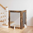 Načíst obrázek do prohlížeče galerie, Skládací psí brána se stojany 2 pcs Kouřový dub 160,5 cm