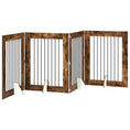 Načíst obrázek do prohlížeče galerie, Skládací psí brána se stojany 4 pcs Kouřový dub 321 cm