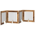 Načíst obrázek do prohlížeče galerie, Skládací psí brána se stojany 4 pcs Staré dřevo 321 cm