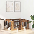 Načíst obrázek do prohlížeče galerie, Skládací psí brána se stojany 8 pcs Staré dřevo 60 cm
