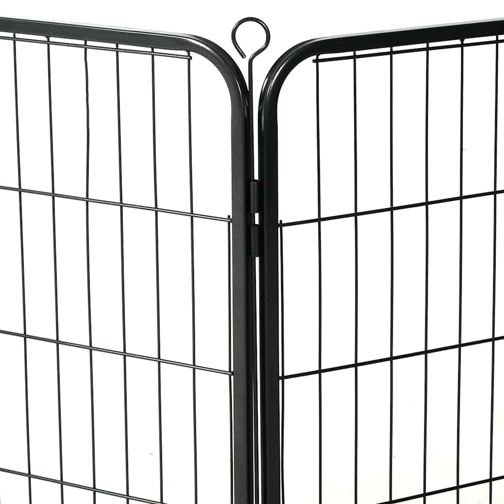 Ohrádka pro psy 12 panelů ocelová 80 x 60 cm černá