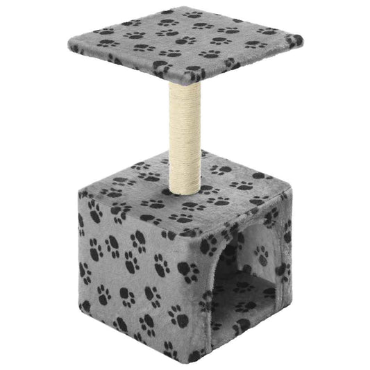 Škrabadlo pro kočky sisalové sloupky 55 cm šedé s potiskem
