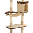 Načíst obrázek do prohlížeče galerie, Nástěnné škrabadlo pro kočky sisalové sloupky 194cm béžovohnědé
