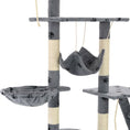 Načíst obrázek do prohlížeče galerie, Škrabadlo pro kočky sisalové sloupky 230-250 cm šedé s tlapkami
