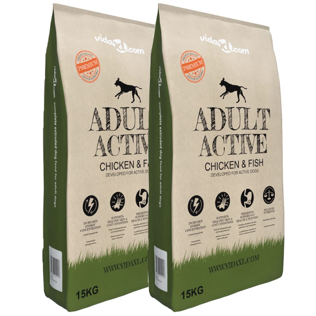 Prémiové psí granule Adult Active Chicken & Fish, 2 ks, 30 kg