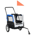 Načíst obrázek do prohlížeče galerie, Vozík pro psa za kolo a na běhání 2 v 1 šedý a modrý
