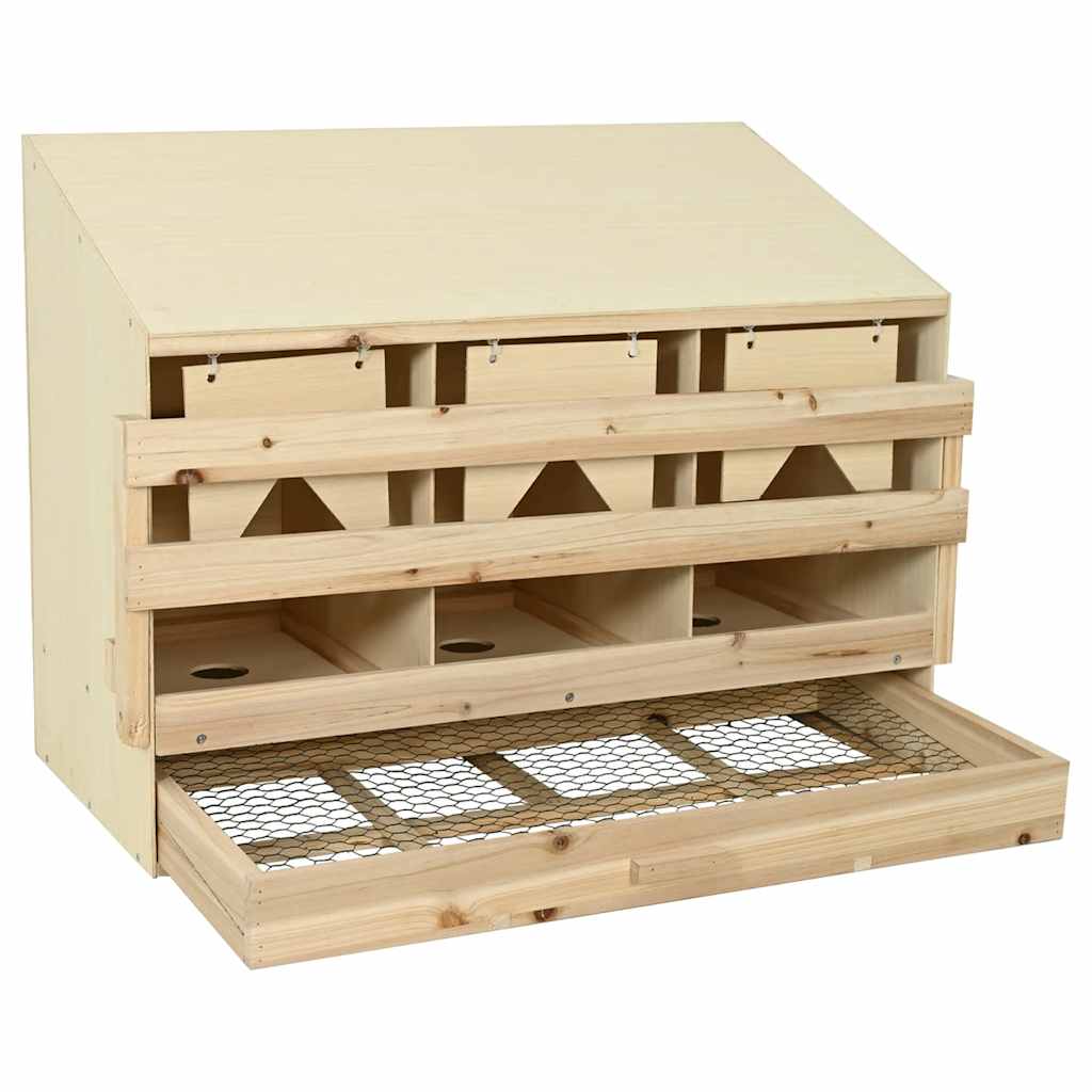 Snáškové hnízdo 3 boxy 93 x 40 x 65 cm masivní borovice