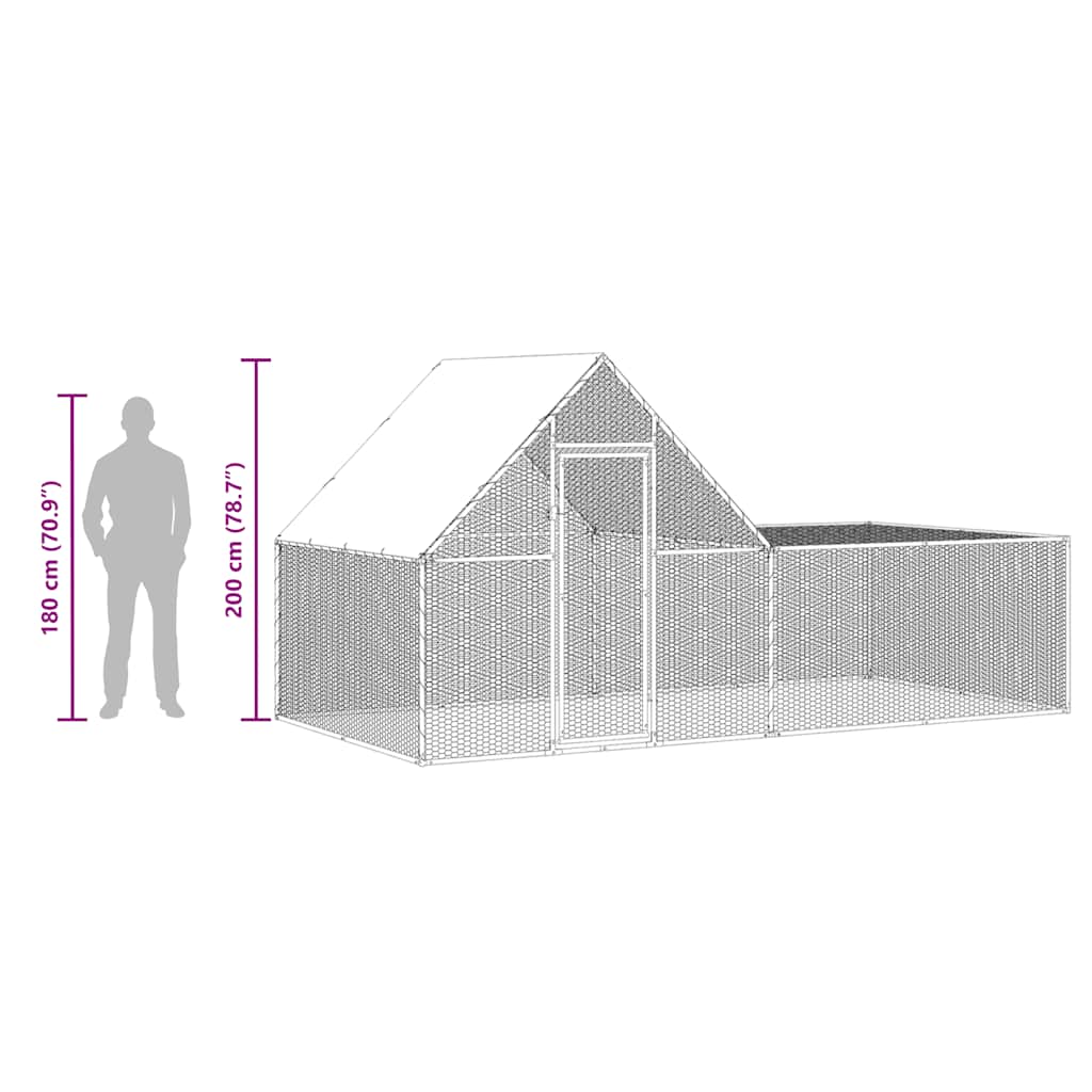 Klec pro kuřata 4 x 2 x 2 m pozinkovaná ocel