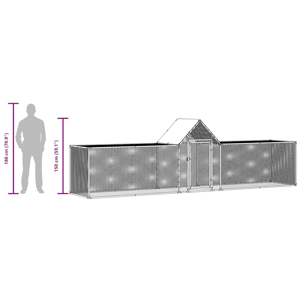 Klec pro kuřata 5 x 1 x 1,5 m pozinkovaná ocel
