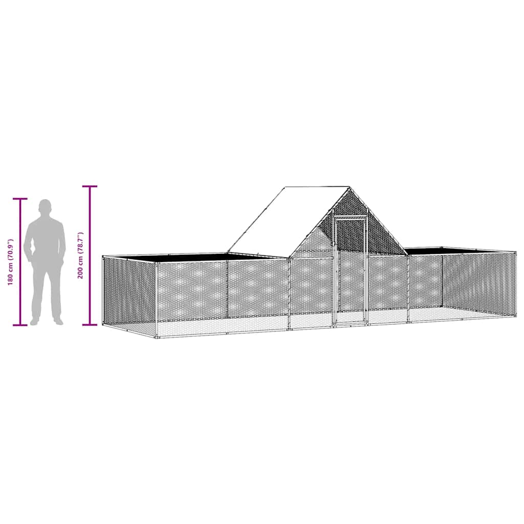 Klec pro kuřata 6 x 2 x 2 m pozinkovaná ocel