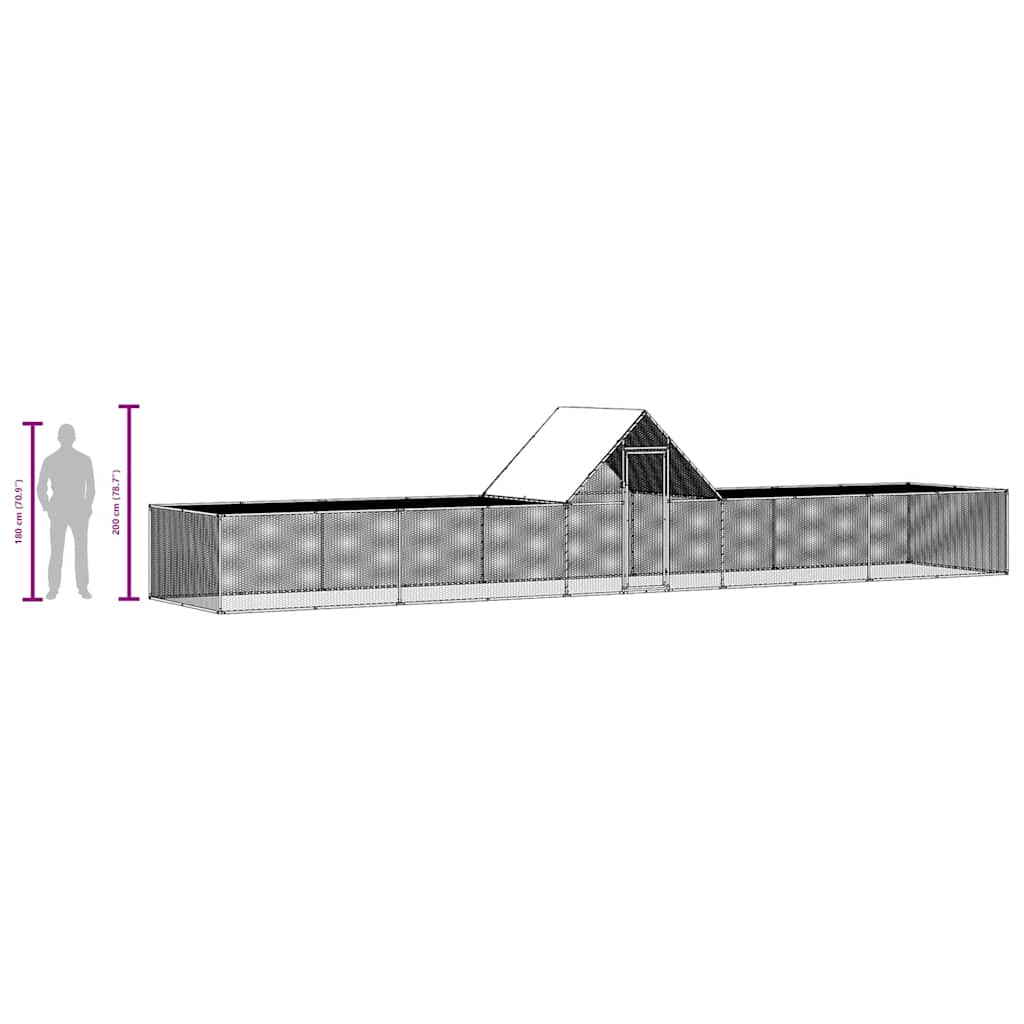 Klec pro kuřata 10 x 2 x 2 m pozinkovaná ocel