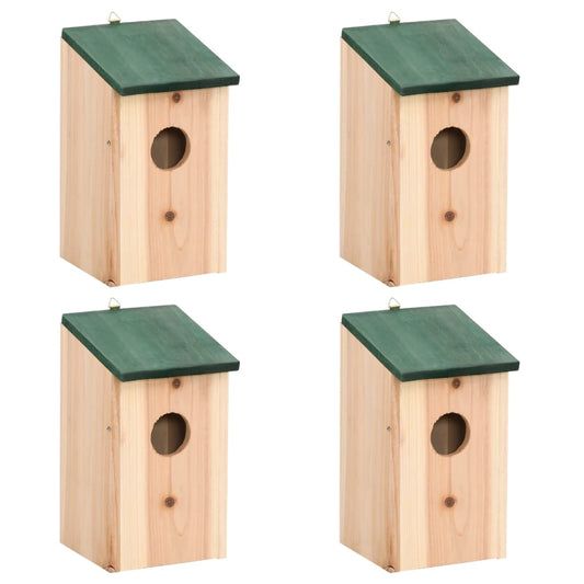 Ptačí budky 4 ks dřevěné 12 x 12 x 22 cm