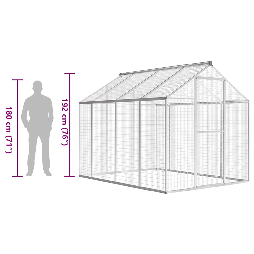 Venkovní voliéra hliníková 178x242x192 cm