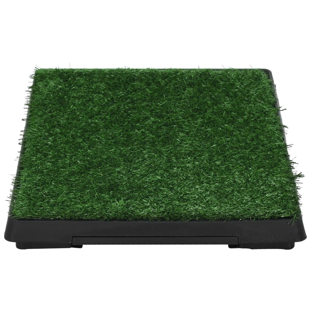 Toalety pro psy 2 ks s nádobou a umělou trávou zelené 63x50x7cm