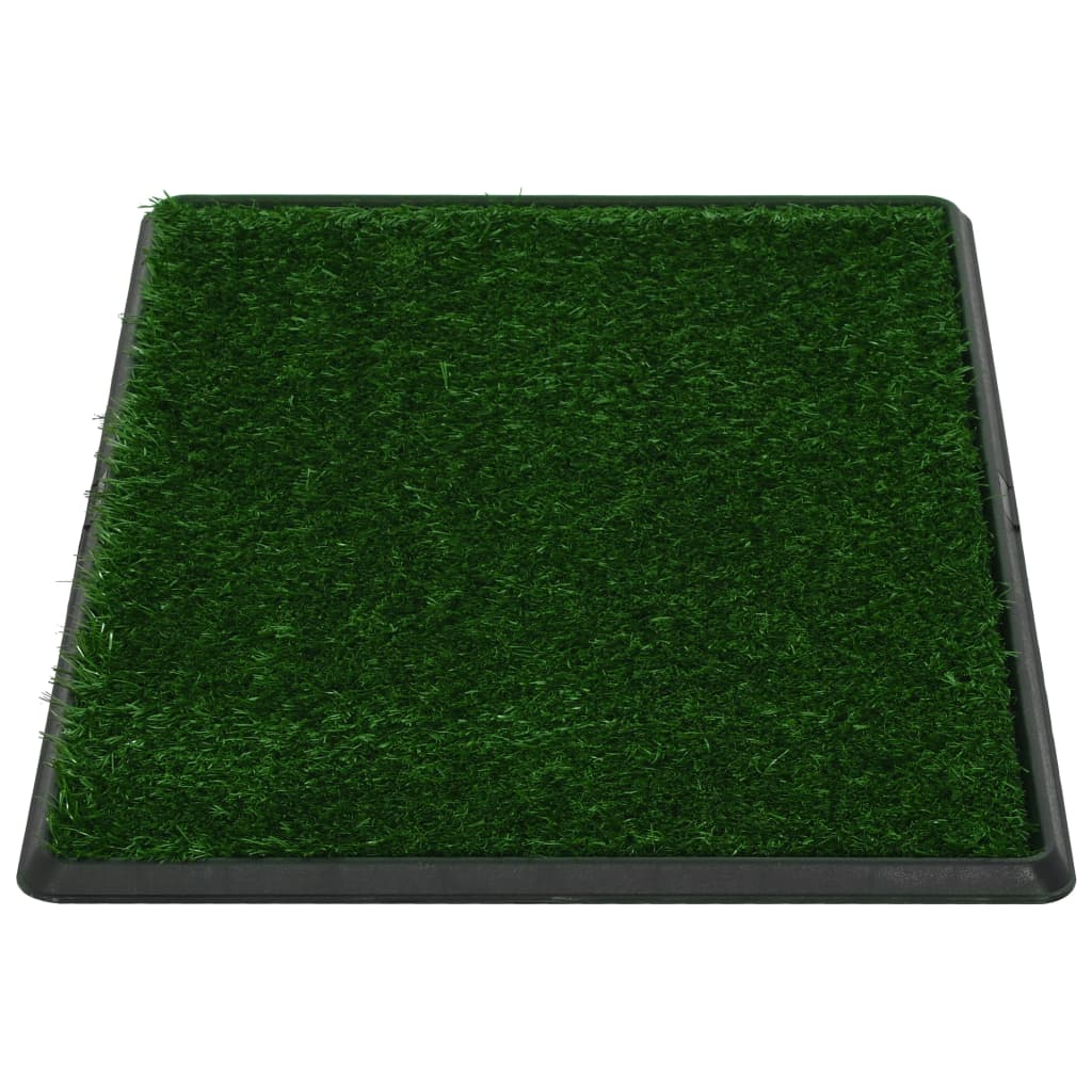 Toalety pro psy 2 ks s nádobou a umělou trávou zelené 76x51x3cm