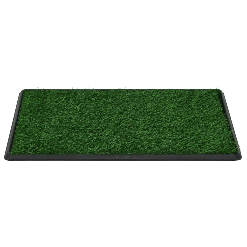 Toalety pro psy 2 ks s nádobou a umělou trávou zelené 76x51x3cm